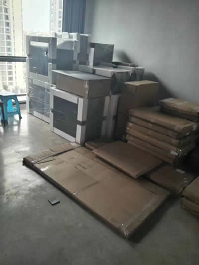 奉化城区办公楼装修建材搬运实拍